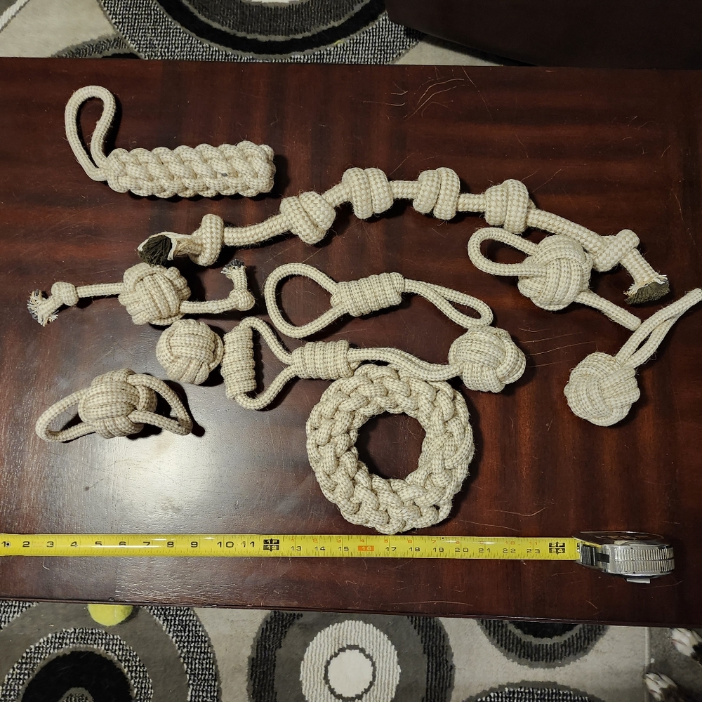 Natural Hemp dog toys (package of 10 toys)